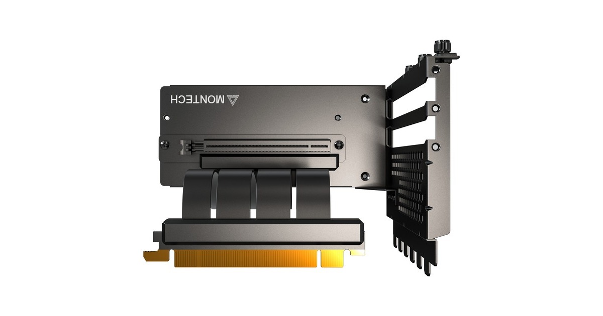 Montech Riser Cable Montech Vertikales GPU Mounting Kit, PCIe 4.0 Riser-Kabel schwarz, 20cm