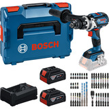 Bosch Werkzeug-Set Akku-Schlagbohrschrauber 18 Volt 110 Nm mit 2 Akkus 5,0 Ah und Bit-Set in L-BOXX Boxed