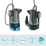 GARDENA Klar-/Schmutzwasser-Tauchpumpe 20000 BASIC, Tauch- / Druckpumpe grau/schwarz, 550 Watt