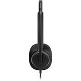 HP Poly Mission 425 kabelgebundenes Stereo-USB-Headset schwarz, USB Type-C und Type-A, Kunstleder-Ohrpolster (Oberflächenmaterial)