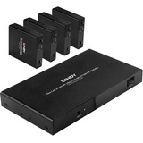 Lindy 4 Port HDMI 4K60 Splitter Extender, HDMI Splitter schwarz, 70m, Cat.6