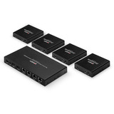 Lindy 4 Port HDMI 4K60 Splitter Extender, HDMI Splitter schwarz, 70m, Cat.6
