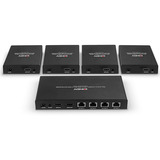 Lindy 4 Port HDMI 4K60 Splitter Extender, HDMI Splitter schwarz, 70m, Cat.6