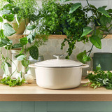 Tefal Ovaler Bräter aus Lov Gusseisen Ø 34cm beige, mit Deckel, 7,2 Liter