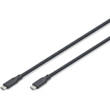 Digitus USB4 Gen 3x2 Silikon-Anschlusskabel USB-C > USB-C schwarz, 0,5 Meter, PD, Laden mit bis zu 240 Watt