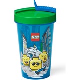 Room Copenhagen LEGO Becher mit Strohhalm Iconic Boy Bright Blue blau/grün, 500ml