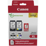 Canon Tinte Photo Value Pack PG-545XL/CL-546XL  inkl. 50 Blatt 10x15 Fotopapier, Blister-Verpackung mit Sicherheitsband