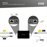 Digitus Gigabit Ethernet PoE-Splitter, 802.3bt, 51 Watt schwarz