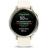 Garmin Venu 4 - 41 mm, Smartwatch Beige/Lunargold, Silikon-Armband in Bone