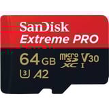 SanDisk Extreme PRO 64 GB microSDXC, Speicherkarte UHS-I U3, Class 10, V30, A2