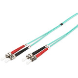 Digitus LWL Patchkabel, Duplex, ST > ST Stecker, Multimode OM3 türkis, 2 Meter