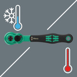 Wera 8100 SA 13 Zyklop Comfort Knarrensatz, 1/4", Werkzeug-Set schwarz/grün, 15-teilig, Comfort-Knarre mit Umschalthebel