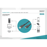 Digitus USB 3.2 Gen 1 Anschlusskabel USB-A > Micro USB-B schwarz, 0,25 Meter