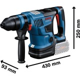 Bosch Professional Akku-Bohrhammer GBH 18V-34 CF Professional blau/schwarz, 2x Akku ProCORE18V 8,0Ah, Bluetooth Modul, Koffer