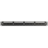 Digitus CAT 6, Klasse E Patchpanel, 24 Port schwarz, 1 HE
