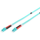 Digitus LWL Patchkabel, Duplex, LC > LC Stecker, Multimode OM3 türkis, 7 Meter