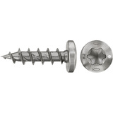 fischer Spanplattenschraube PowerFast II 3,5x16 Halbrundkopf TX 200 Stück, mit Vollgewinde, Edelstahl A2