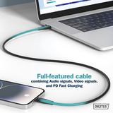 Digitus USB4 Gen 3x2 Silikon-Anschlusskabel USB-C > USB-C schwarz, 1 Meter, PD, Laden mit bis zu 240 Watt