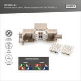 Digitus Modulares Patchpanel, 24-Port, bestückt mit 24x DN-93615 schwarz, 1 HE, Rack Mount, geschirmt