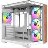Thermaltake View 380 WS ARGB , Tower-Gehäuse weiß/holz, Tempered Glass x 2, Holz-Struktur