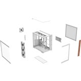 Thermaltake View 380 WS ARGB , Tower-Gehäuse weiß/holz, Tempered Glass x 2, Holz-Struktur