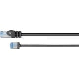 goobay Ultraflexibles Cat.6a Patchkabel slim, U/FTP schwarz, 15 Meter, extrakurze Stecker
