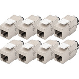 Digitus Cat.6a Keystone-Modul, geschirmt silber, 8 Stück, mit intelligentem Kabelmanager
