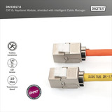 Digitus Cat.6a Keystone-Modul, geschirmt silber, 8 Stück, mit intelligentem Kabelmanager