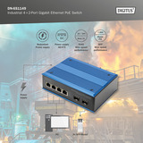 Digitus Industrial 4+2 -Port Gigabit Ethernet PoE, Switch 