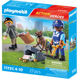 PLAYMOBIL 71731 Action Heroes Spurensuche mit Hund, Konstruktionsspielzeug 