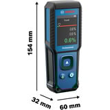 Bosch Holzfeuchtemesser GMM 1-15 Professional blau/schwarz, 2x Batterien, Tasche