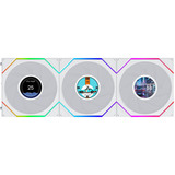 Lian Li UNI FAN TL LCD FLEX 120 Wireless, Gehäuselüfter weiß, Reverse, 3er Pack mit Controller, 124 mm