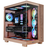 Thermaltake View 380 XL TG ARGB Gravel Sand, Tower-Gehäuse hellbraun, Tempered Glass x 2