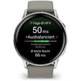 Garmin Venu 4 - 45 mm, Smartwatch schwarz/Silber, Silikon-Armband in grau