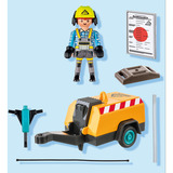 PLAYMOBIL 71752 Action Heroes Bauarbeiter mit Meißel, Konstruktionsspielzeug 