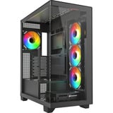 Sharkoon ELITE SHARK CA500 Generalüberholt, Tower-Gehäuse schwarz, Tempered Glass x 2