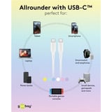 goobay USB 2.0 Silikonkabel lila, USB-C Stecker > USB-C Stecker lila, 1,5 Meter, PD 60 Watt
