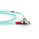 Digitus LWL Patchkabel, Duplex, ST > ST Stecker, Multimode OM3 türkis, 10 Meter