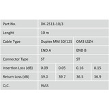 Digitus LWL Patchkabel, Duplex, ST > ST Stecker, Multimode OM3 türkis, 10 Meter