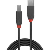 Lindy USB 2.0 Typ A an B Kabel, Anthra Line schwarz, 2m
