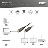 Digitus DisplayPort AOC Hybrid Glasfaserkabel, UHD 8K schwarz, 10 Meter