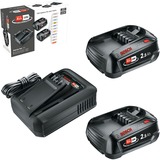 Bosch Akku Starter-Set 18V 2x 2,5Ah + Schnellladegerät AL 18V-44 schwarz, 2x Li-Ionen Akku 2,5Ah, POWER FOR ALL ALLIANCE