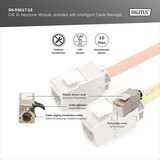 Digitus Cat.6a Keystone-Modul, geschirmt silber, 12 Stück, mit intelligentem Kabelmanager
