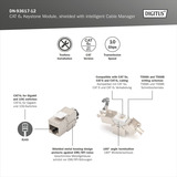 Digitus Cat.6a Keystone-Modul, geschirmt silber, 12 Stück, mit intelligentem Kabelmanager