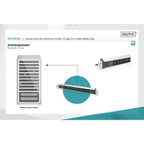 Digitus Steckdosenleiste 19" PDU mit Aluminiumprofil, 12-fach C13 schwarz/aluminium, 2 Meter Kabel, 1 HE, 1-phasig 16A, Schutzkontaktstecker