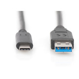 Digitus USB 3.2 Gen 1 Anschlusskabel USB-A > USB-C schwarz, 1 Meter, PD, Laden mit bis zu 15 Watt
