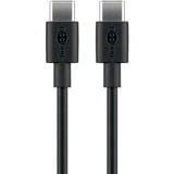 goobay USB 2.0 Kabel, USB-C Stecker > USB-C Stecker schwarz, 0,5 Meter, Laden mit bis zu 60 Watt