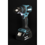 Makita Akku-Bohrschrauber mit Wechselkopfsystem DDF491RTJ, 18Volt blau/schwarz, 2x Li-Ionen Akku 5,0Ah, mit vier verschiedenen Aufsätzen, im Koffer