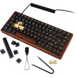 Sharkoon SKILLER SGK50 S3 Wood PBT, Gaming-Tastatur holz/schwarz, DE-Layout, Gateron G Pro 3.0 Yellow