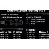 Wera Kraftform Kompakt Turbo Imperial 1, Steckschlüssel schwarz/grün, 19-teilig, zöllig